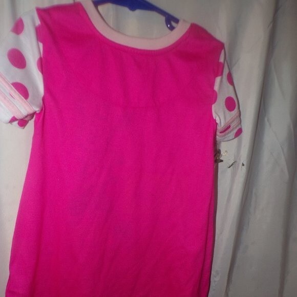 Disney Minnie Mouse Oh So Happy graphic knit dress size 4 bright pink - Picture 2 of 2
